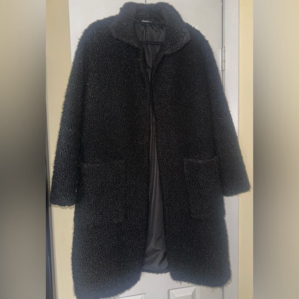 Women's Black Sherpa Coat